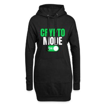 Krypto Modus Ein - Hoodie-Kleid - Schwarz - Vorne