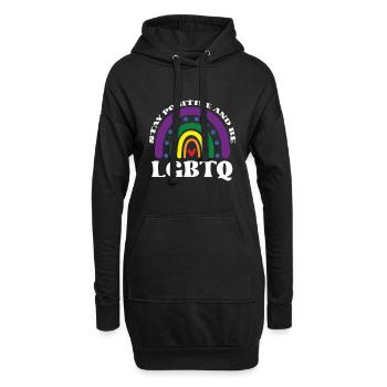 Positiv Bleiben Und LGBTQ Sein - Hoodie-Kleid - Schwarz - Vorne