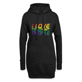 J’aime les gens tolérants - Sweat-shirt à capuche long Femme - noir - Devant
