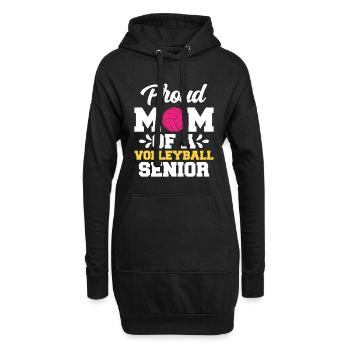 Stolze Mutter Einer Volleyball-Seniorin - Hoodie-Kleid - Schwarz - Vorne