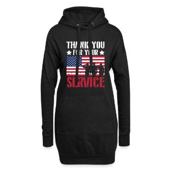 Danke Für Ihren Dienst - Veteran - Hoodie-Kleid - Schwarz - Vorne
