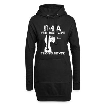 Ich Bin Die Frau Eines Veteranen - Hoodie-Kleid - Schwarz - Vorne