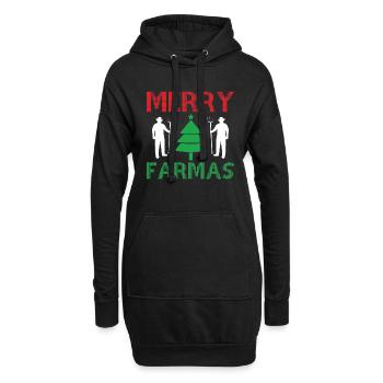 Joyeux Farmas - Sweat-shirt à capuche long Femme - noir - Devant