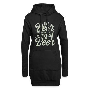 Probieren Sie Bier Denn Es Schmeckt Wie Bier - Hoodie-Kleid - Schwarz - Vorne