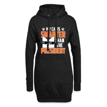 Meine Katze Ist Schlauer Als Der Präsident - Hoodie-Kleid - Schwarz - Vorne