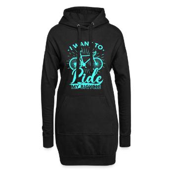 Je veux faire du vélo - Sweat-shirt à capuche long Femme - noir - Devant