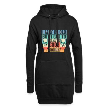 Ich Mag Alt Sein Aber Ich Habe Alle Coolen Bands - Hoodie-Kleid - Schwarz - Vorne