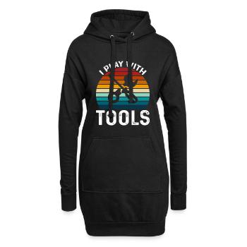 Ich Spiele Mit Werkzeugen - Hoodie-Kleid - Schwarz - Vorne
