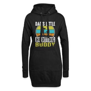 Papas Kleiner Jagdkumpel - Hoodie-Kleid - Schwarz - Vorne