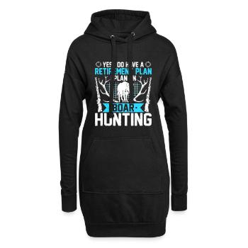 Ruhestandsplan Ist Auf Die Jagd Zu Gehen - Hoodie-Kleid - Schwarz - Vorne