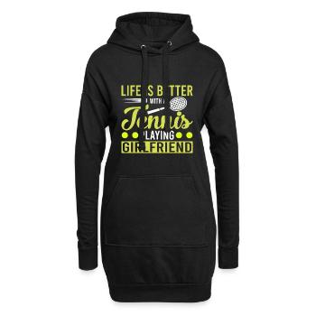 La vie est meilleure avec une petite amie qui joue au tennis - Sweat-shirt à capuche long Femme - noir - Devant