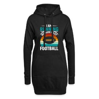 Ich Laufe Weil Ich Fußball Spiele - Hoodie-Kleid - Schwarz - Vorne