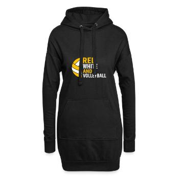 Rot Weiß Und Volleyball - Hoodie-Kleid - Schwarz - Vorne