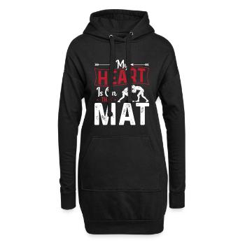 My heart is on this mat - Hoodie Dress - black - Front