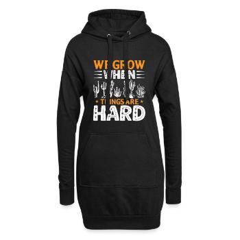 Nous grandissons quand les choses sont difficiles - Sweat-shirt à capuche long Femme - noir - Devant