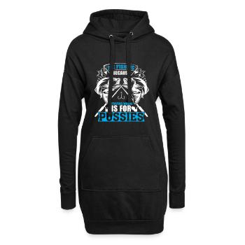 Eisfischen, Denn Warm Bleiben Ist Was Für Weicheie - Hoodie-Kleid - Schwarz - Vorne