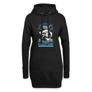 Pêcher ou ne pas pêcher ? Quelle question stupide - Sweat-shirt à capuche long Femme - noir - Devant
