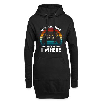Mon jeu a planté, c’est pourquoi je suis ici - Sweat-shirt à capuche long Femme - noir - Devant