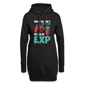 Was Mich Nicht Umbringt, Gibt Mir Exp - Hoodie-Kleid - Schwarz - Vorne
