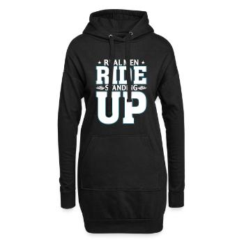 Echte Männer Fahren Im Stehen - Hoodie-Kleid - Schwarz - Vorne