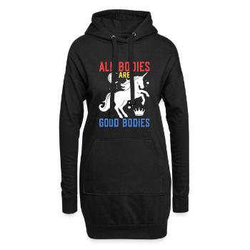 Tous les corps sont de bons corps - Sweat-shirt à capuche long Femme - noir - Devant