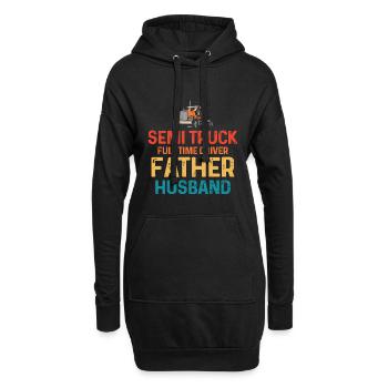 Sattelschlepper Vollzeitfahrer Vater Ehemann - Hoodie-Kleid - Schwarz - Vorne