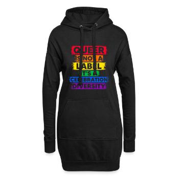 Queer n’est pas une étiquette, c’est une célébration des plongeurs - Sweat-shirt à capuche long Femme - noir - Devant