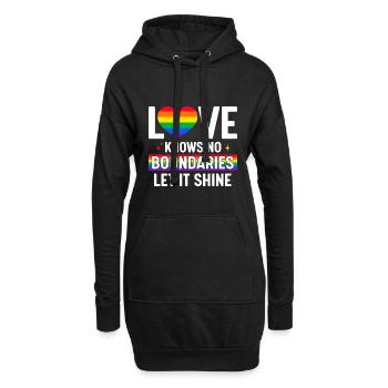 L’amour ne connaît pas de frontières, laissez-le briller. - Sweat-shirt à capuche long Femme - noir - Devant