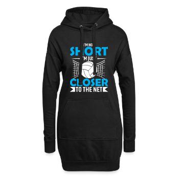 Ich bin nicht klein, ich bin nur näher am Netz. - Hoodie-Kleid - Schwarz - Vorne