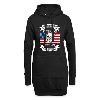 Wir ehren unsere Veteranen, heute und jeden Tag. - Hoodie-Kleid - Schwarz - Vorne