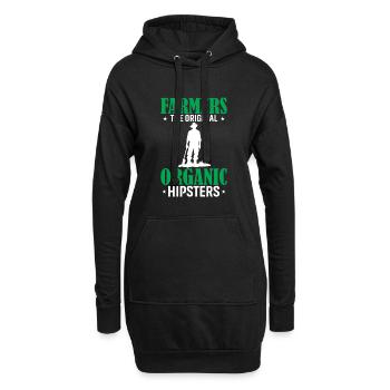Landwirte: Die ursprünglichen Bio-Hipster - Hoodie-Kleid - Schwarz - Vorne