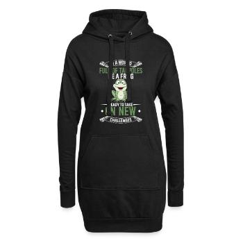 In einer Welt voller Kaulquappen Sei ein Frosch, der bereit ist zu nehmen - Hoodie-Kleid - Schwarz - Vorne