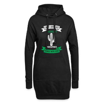 Les cactus sont comme de succulents porcs-épics - à manipuler avec - Sweat-shirt à capuche long Femme - noir - Devant