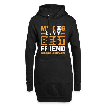 Mon chien est mon meilleur ami et mon fidèle compagnon - Sweat-shirt à capuche long Femme - noir - Devant