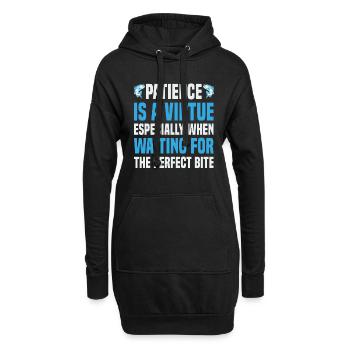 Geduld ist eine Tugend, besonders wenn man auf - Hoodie-Kleid - Schwarz - Vorne