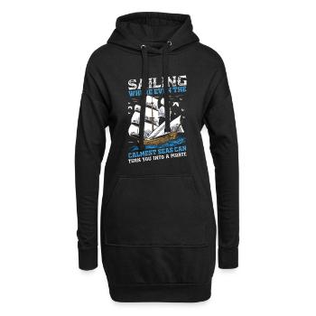 Voile : là où même les mers les plus calmes peuvent vous tourner - Sweat-shirt à capuche long Femme - noir - Devant
