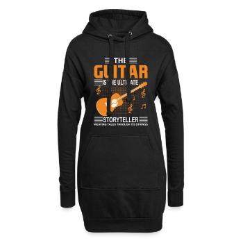 Die Gitarre ist der ultimative Geschichtenerzähler, der - Hoodie-Kleid - Schwarz - Vorne