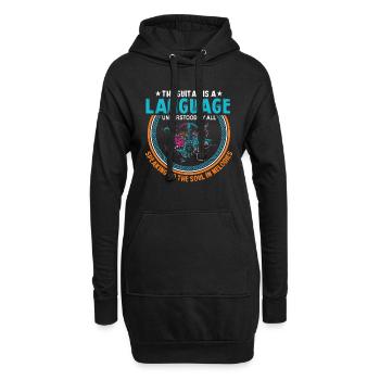 La guitare est un langage compris de tous, Speaki - Sweat-shirt à capuche long Femme - noir - Devant