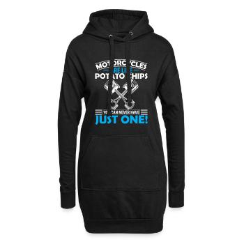 Les motos sont comme des chips - vous ne pouvez jamais - Sweat-shirt à capuche long Femme - noir - Devant