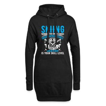 Skifahren: Wo das Einzige, was unberechenbarer ist, ist - Hoodie-Kleid - Schwarz - Vorne