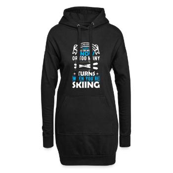 Es gibt nicht zu viel Schnee oder zu viel Schnee - Hoodie-Kleid - Schwarz - Vorne