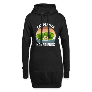 Mangez des plantes, pas des amis - Sweat-shirt à capuche long Femme - noir - Devant