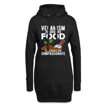 Le véganisme est l’avenir de l’alimentation, durable et co - Sweat-shirt à capuche long Femme - noir - Devant
