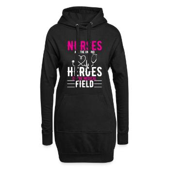 Krankenschwestern sind die unbesungenen Helden des medizinischen Bereichs - Hoodie-Kleid - Schwarz - Vorne