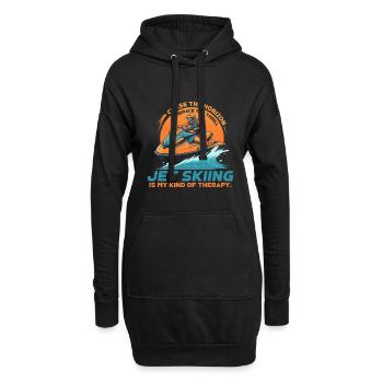 Jagen Sie dem Horizont, genießen Sie den Nervenkitzel - Jetski - Hoodie-Kleid - Schwarz - Vorne