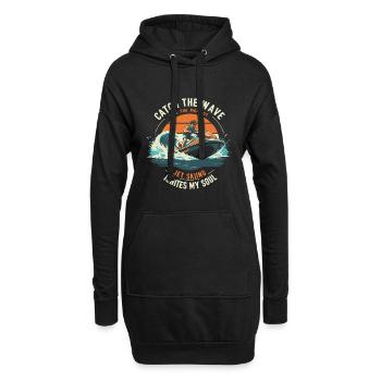 Attrapez la vague, vivez l’instant présent - Jet Ski - Sweat-shirt à capuche long Femme - noir - Devant