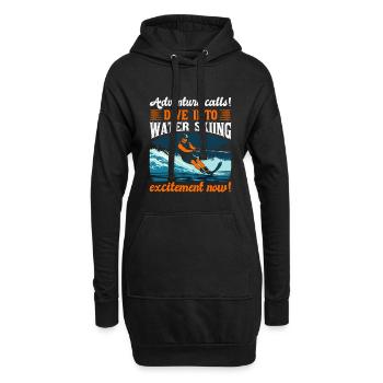 L’aventure vous appelle ! Plongez dans l’excitation du ski nautique - Sweat-shirt à capuche long Femme - noir - Devant