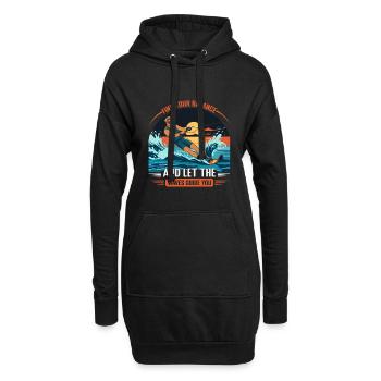 Find your balance and let the waves guide you. - Hoodie Dress - black - Front
