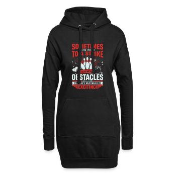 Manchmal ist der Weg zu einem Streik mit Hindernissen gefüllt - Hoodie-Kleid - Schwarz - Vorne
