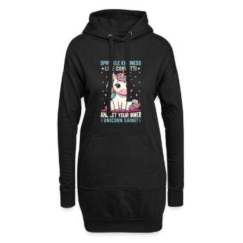 Streuen Sie Freundlichkeit wie Konfetti und lassen Sie Ihren inneren - Hoodie-Kleid - Schwarz - Vorne